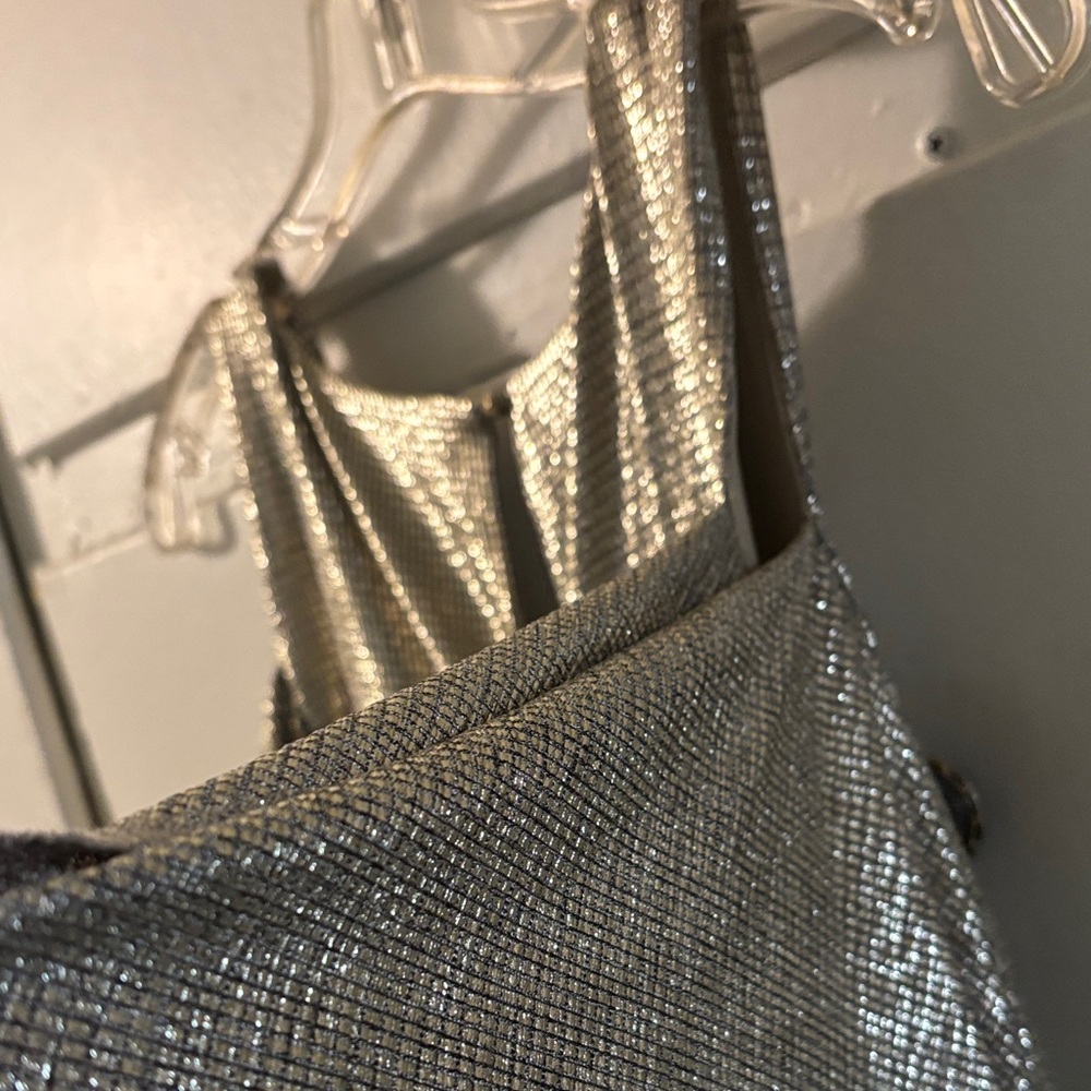 RACHEL Rachel Roy Metallic Silver Midi Dress - Picture 8 of 10